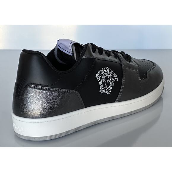 Versace Medusa Men’s Black/Silver Leather Sneakers 8.5 US (41.5) 1013377 IT NIB - Picture 3 of 15